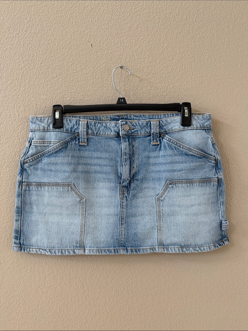 NWT No Boundaries denim cargo mini skirt size L